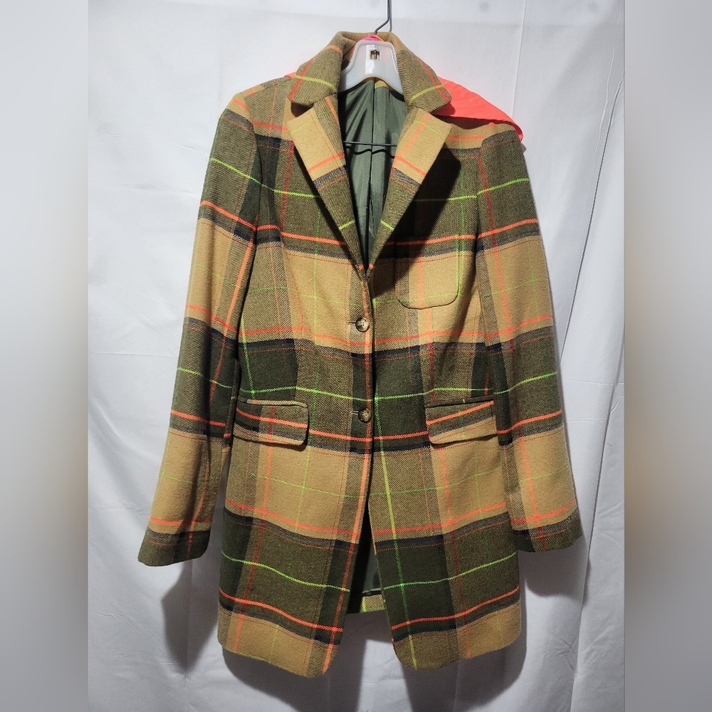 Antrhopologie Vilagallo Multicolor Plaid Coat - Picture 3 of 10